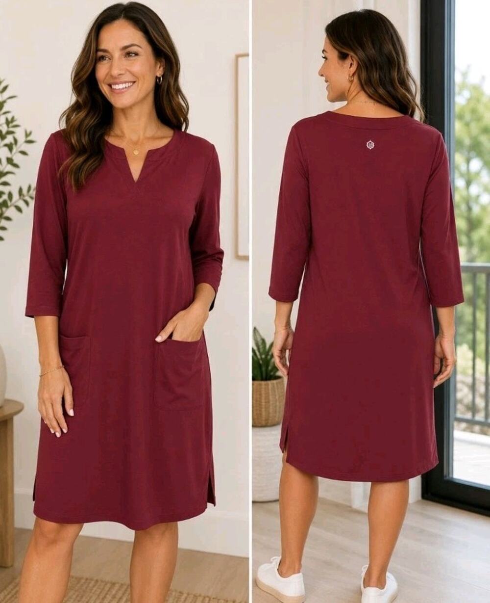Light Bare Womens Athletic Performance Dres XL Burgundy UV Protection UPF 50